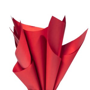 Hârtie de mătase roșie, aranjament pliat, 28g/m² – dimensiune 50x75cm