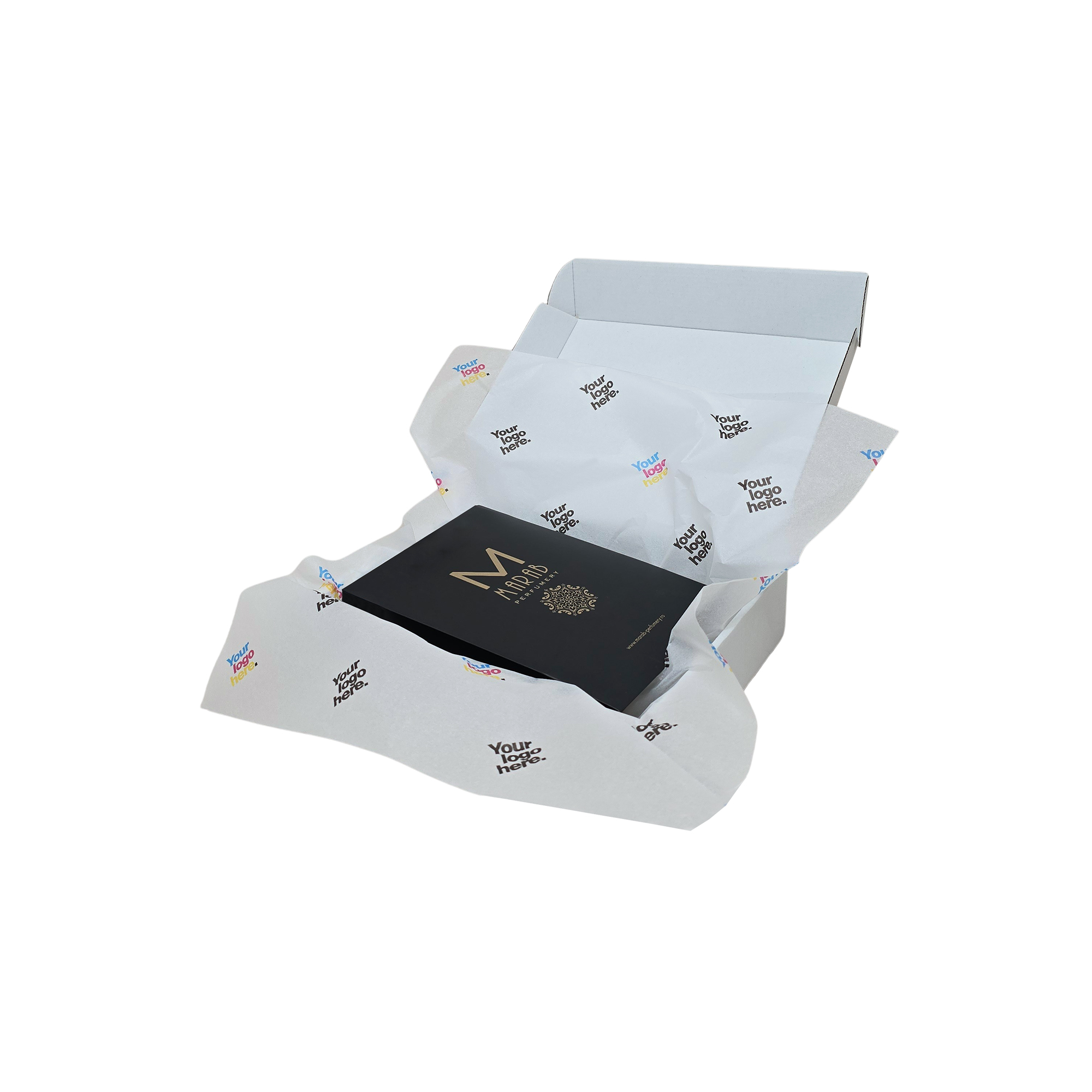 hartie-de-matase-personalizata-alba-17g-50x75cm-in-cutie-de-transport.jpg Hârtie de mătase personalizată albă, aranjată într-o cutie de transport, 17gsm – dimensiune 50x75cm