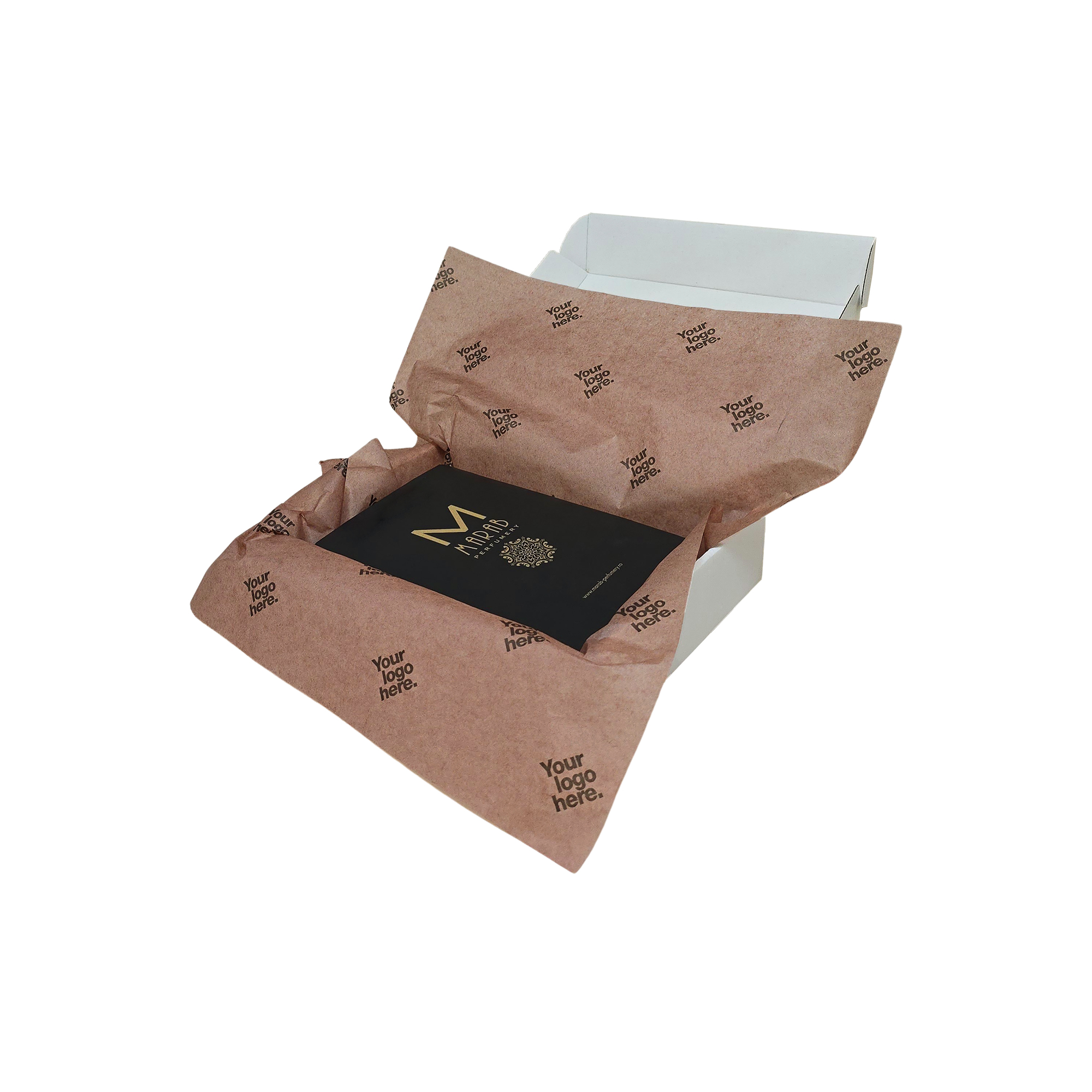 hartie-de-matase-personalizata-maro-17g-50x75cm-in-cutie-de-transport.jpg Hârtie de mătase personalizată maro-ciocolatiu, aranjată într-o cutie de transport, 17g/m² – dimensiune 50x75cm