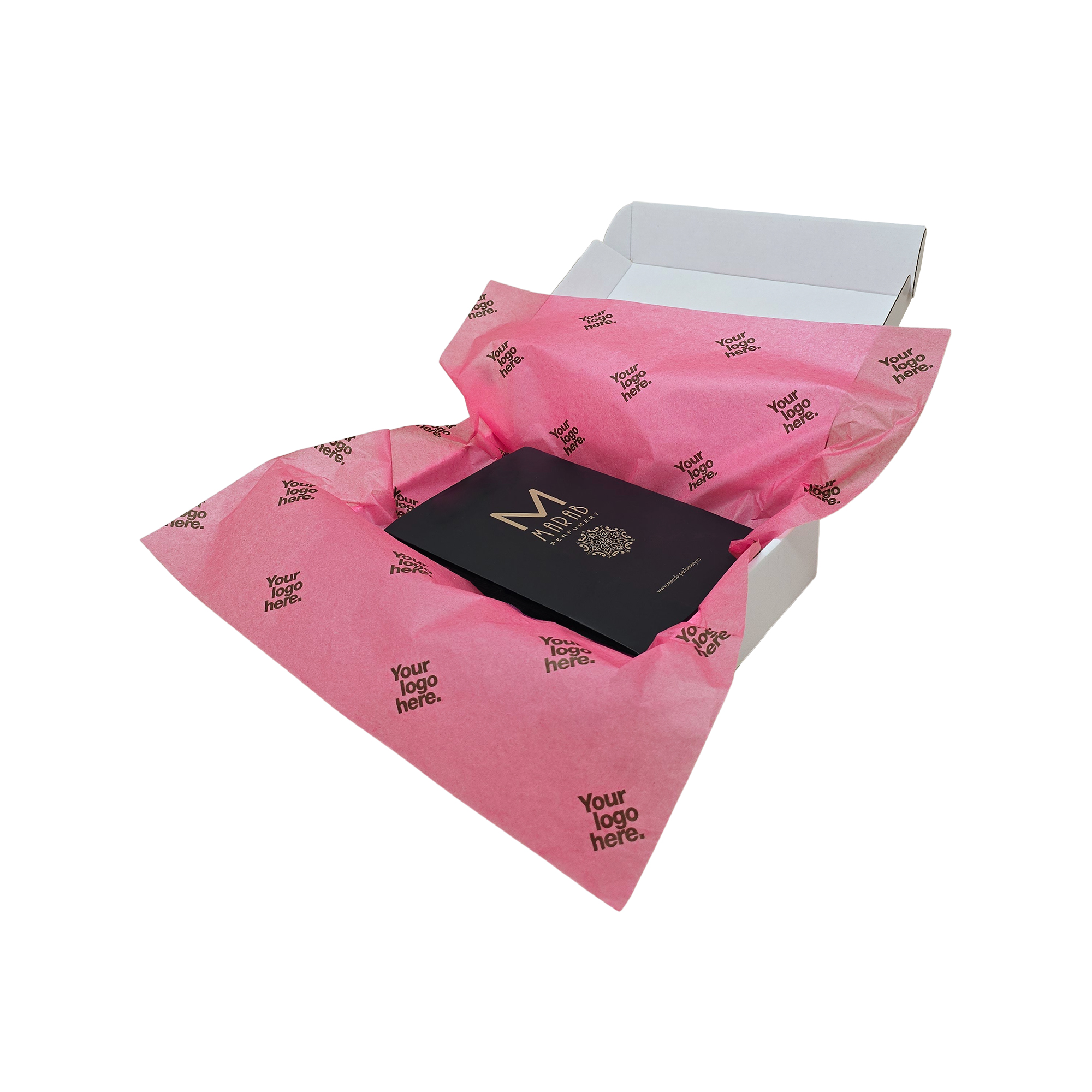 hartie-de-matase-personalizata-roz-inchis-17g-50x75cm-in-cutie-de-transport.jpg Hârtie de mătase personalizată roz închis, aranjată într-o cutie de transport, 17gr – dimensiune 50x75cm