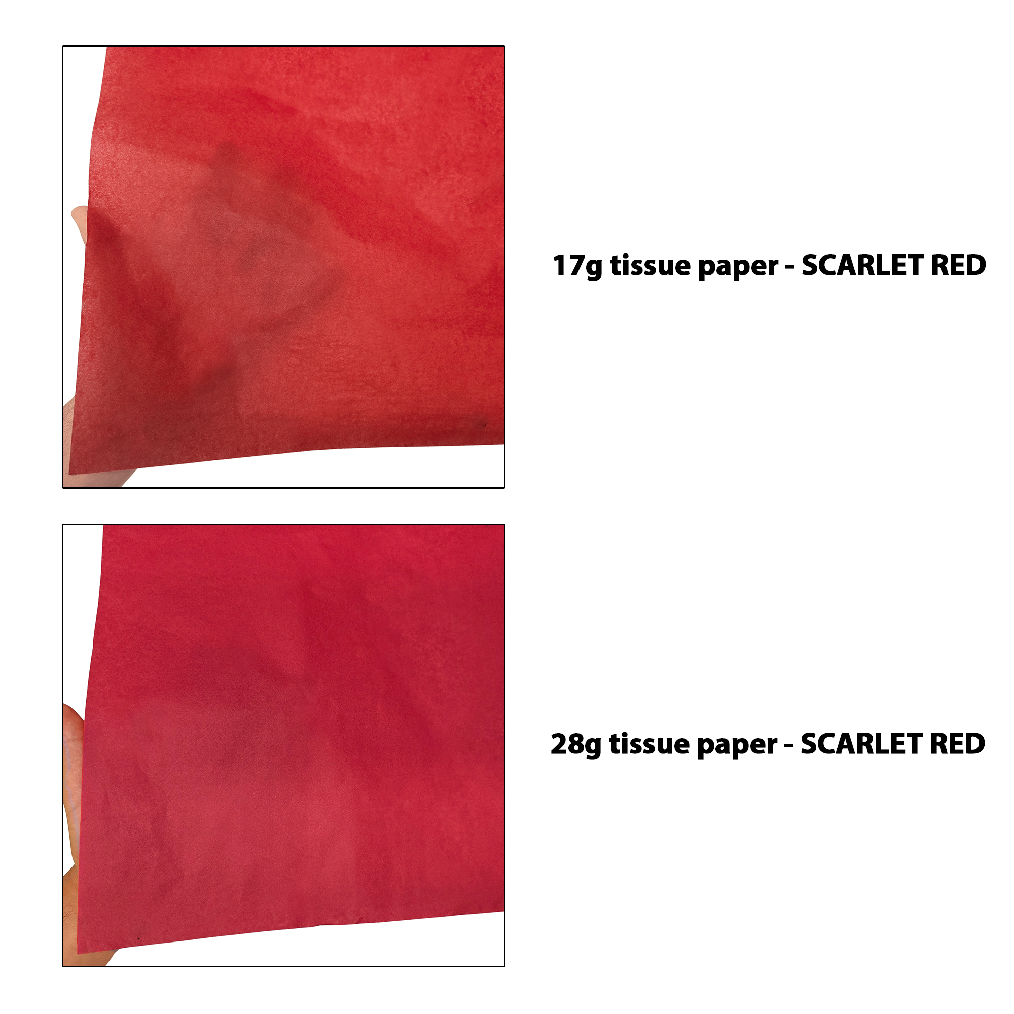 hartie-de-matase-rosie-17g-vs-28g-50x75cm-comparatie-transparenta.jpg Hârtie de mătase roșie, comparație transparențe 17gr vs 28gr, dimensiune 50x75cm