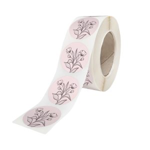 Rola stickere model Graphite Garden 16c – stickere rotunde pentru ambalaje de sarbatori