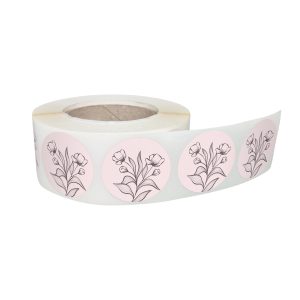 Rola stickere decorative model Graphite Garden 16c – etichete rotunde pentru pachete și cadouri