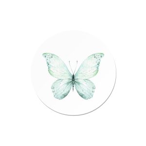 Rola stickere model Floral Butterfly Whisper 15c – etichete rotunde pentru pachete, ambalaje, și cadouri