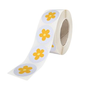 Rola stickere model Floral Soft Meadow 7a – stickere rotunde pentru ambalaje de sarbatori