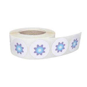 Rola stickere decorative Floral Blue Meadow 1A – etichete rotunde pentru pachete și cadouri
