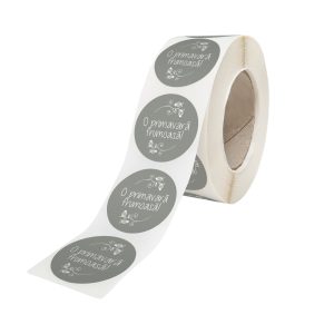 Rola stickere model Floral Botanical Sketch 4c – stickere rotunde pentru ambalaje de sarbatori