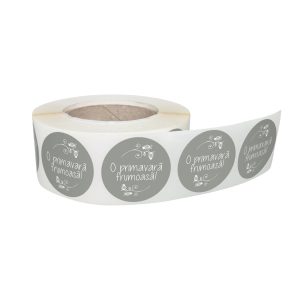 Rola stickere decorative Floral Botanical Sketch 4c – etichete rotunde pentru pachete și cadouri