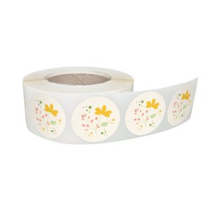 Rola stickere decorative Floral Spring Petals 5a – etichete rotunde pentru pachete și cadouri