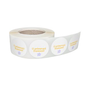 Rola stickere decorative model Floral Soft Meadow 7b – etichete rotunde pentru pachete și cadouri