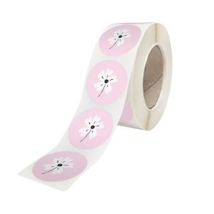 Rola stickere model Floral Garden Joy 8c – stickere rotunde pentru ambalaje de sarbatori