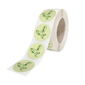 Rola stickere model Floral Yellow Tulip 11c – stickere rotunde pentru ambalaje de sarbatori