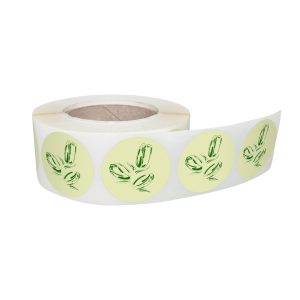 Rola stickere decorative model Floral Yellow Tulip 11c – etichete rotunde pentru pachete și cadouri