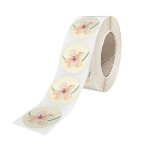 Rola stickere model Floral Pastel Dream 12b – stickere rotunde pentru ambalaje de sarbatori