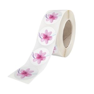Rola stickere model Floral Pastel Dream 12c – stickere rotunde pentru ambalaje de sarbatori