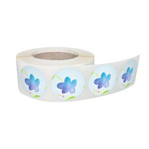 Rola stickere decorative model Floral Rainbow Garden 13a – etichete rotunde pentru pachete și cadouri