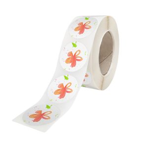 Rola stickere model Floral Rainbow Garden 13c – stickere rotunde pentru ambalaje de sarbatori
