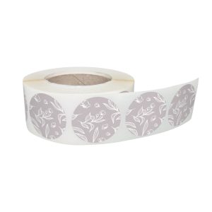Rola stickere decorative model Graphite Garden 16a – etichete rotunde pentru pachete și cadouri