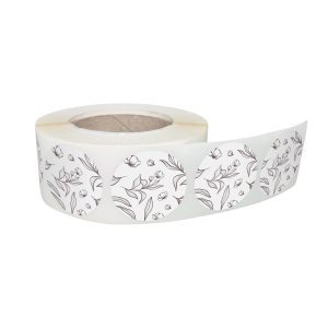 Rola stickere decorative model Graphite Garden 16b – etichete rotunde pentru pachete și cadouri