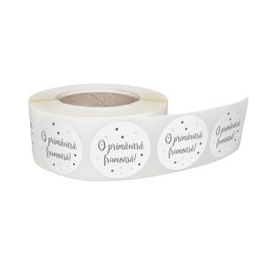Rola stickere decorative Floral Mono Dots 3b – etichete rotunde pentru pachete și cadouri