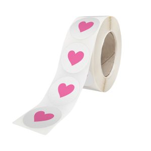 Rola stickere model Love Pop Hearts 5b – stickere rotunde pentru ambalaje de sarbatori