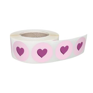 Rola stickere decorative model Love Pop Hearts 5c – etichete rotunde pentru pachete și cadouri