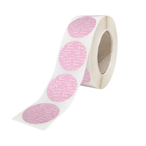 Rola stickere model Love Notes 2c – stickere rotunde pentru ambalaje de sarbatori