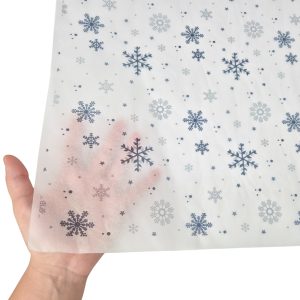 Hârtie de mătase model Crăciun Frosty Midnigh, textură și transparență, 17gsm – dimensiune 50x75cm