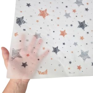 Hârtie de mătase model Crăciun Star Doodle Night, textură și transparență, 17gsm – dimensiune 50x75cm