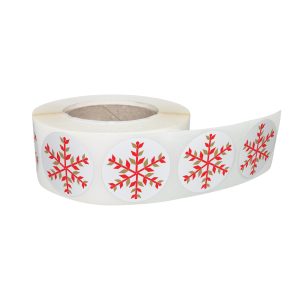 Rola stickere decorative Craciun Crimson Crystals – etichete rotunde pentru pachete și cadouri