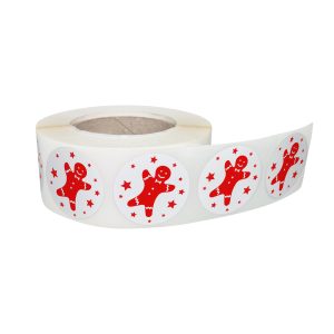 Rola stickere decorative Craciun Gingerbread Parade – etichete rotunde pentru pachete și cadouri