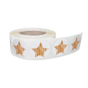 Rola stickere decorative Craciun Star Doodle Night – etichete rotunde pentru pachete și cadouri