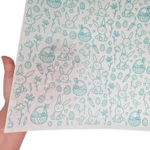 Hârtie de mătase model Paște Turquoise Spring Field 28g – format 50x75cm