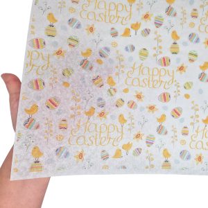 Hârtie de mătase model Paște Sunny Chicks & Eggs 28g – format 50x75cm