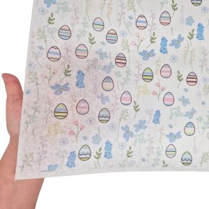 Hârtie de mătase model Paște Blue Blossom Eggs 28g – format 50x75cm