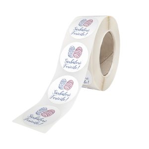 Rola stickere model Paște Pastel Egg Garden 1A – stickere rotunde pentru ambalaje de sarbatori