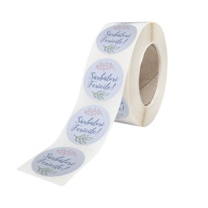 Rola stickere model Paște Pastel Egg Garden 1B – stickere rotunde pentru ambalaje de sarbatori