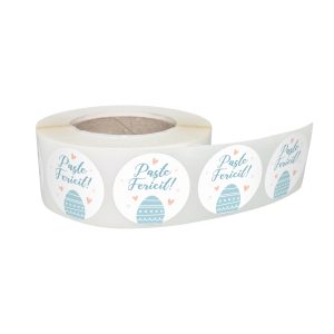 Rola stickere decorative Paște Soft Spring Eggs 2A – etichete rotunde pentru pachete și cadouri