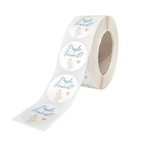 Rola stickere model Paște Soft Spring Eggs 2C – stickere rotunde pentru ambalaje de sarbatori