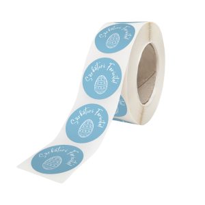 Rola stickere model Paște Pastel Egg Delight 4A – stickere rotunde pentru ambalaje de sarbatori