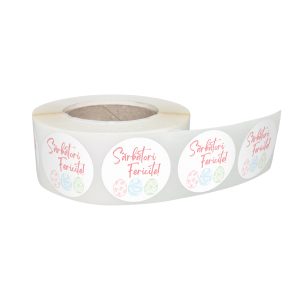 Rola stickere decorative Paște Pastel Egg Delight 4C – etichete rotunde pentru pachete și cadouri