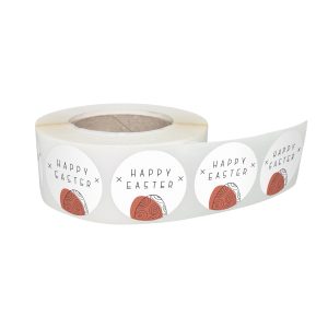 Rola stickere decorative Paște Color Splash Eggs 8A – etichete rotunde pentru pachete și cadouri