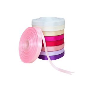 Panglică dublu satinată roz pastel – rolă de panglică pentru ambalaje și decorațiuni